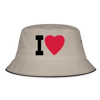 ich liebe ich liebe ich liebe - Bucket Hat - Khaki/Schwarz - Vorne