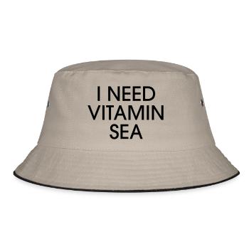 I NEED VITAMIN SEA - Bucket Hat - Khaki/Schwarz - Vorne