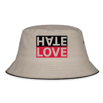 Hate Love hate love statement - Bucket Hat - khaki/black - Front