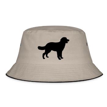 hovawart dog silhouette - Bucket Hat - Khaki/Schwarz - Vorne