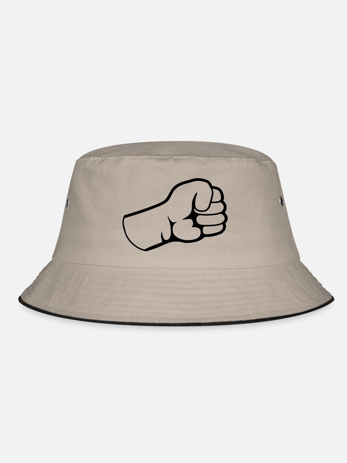 Design Concentrated Fist - Bucket Hat - khaki/black - Front