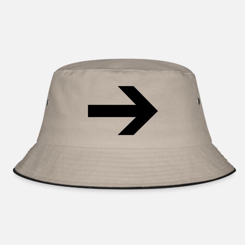 Pfeil nach rechts - Bucket Hat - Khaki/Schwarz