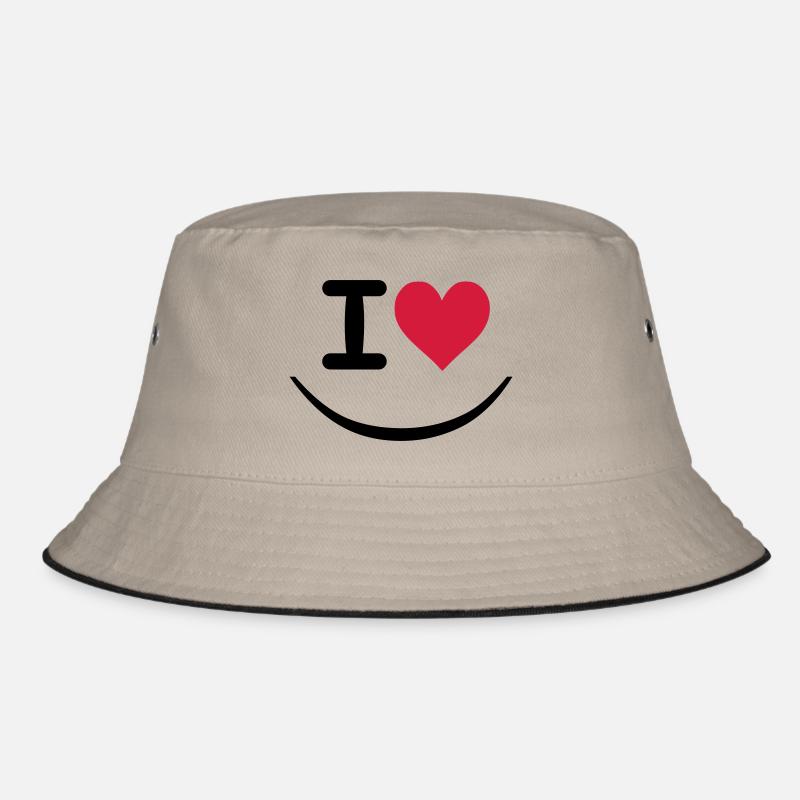 ich love - Bucket Hat - Khaki/Schwarz