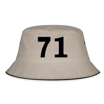 Number - 71 – Seventy One - Bucket Hat - khaki/black - Front