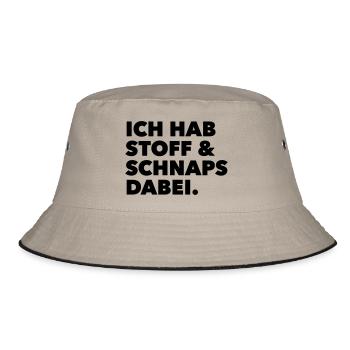 stoff & schnaps - Bucket Hat - Khaki/Schwarz - Vorne