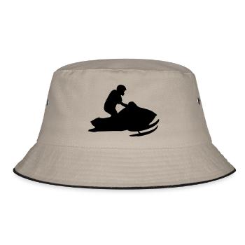 snowmobile - Bucket Hat - Khaki/Schwarz - Vorne