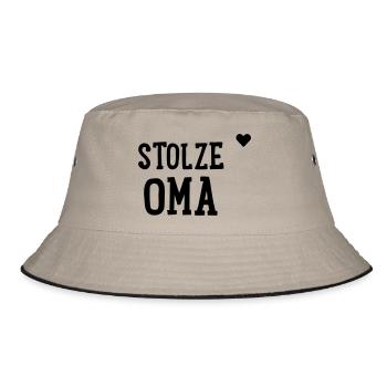 Stolze Oma - Bucket Hat - Khaki/Schwarz - Vorne