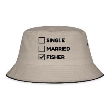 Fishing - Fischerei - Pêche - Fish - Poisson - Bucket Hat - khaki/black - Front
