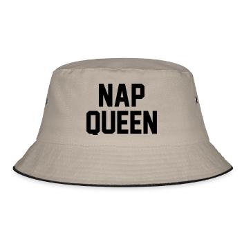 Nap Queen - Bucket Hat - khaki/black - Front
