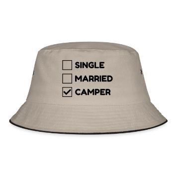 Camping Camper Campeur Tente Zelt Tent - Bucket Hat - khaki/black - Front