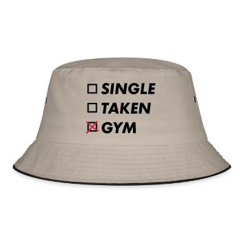single taken gym - Bucket Hat - Khaki/Schwarz - Vorne