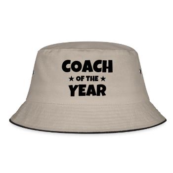 Coach / Coaching / Trainer / Sport - Bucket Hat - Khaki/Schwarz - Vorne