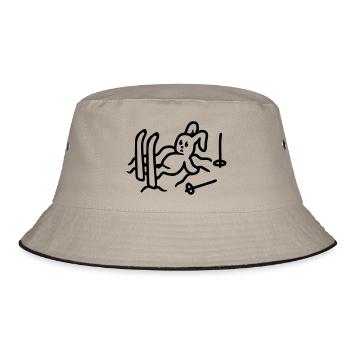 Skihase gefallen - line - Bucket Hat - Khaki/Schwarz - Vorne