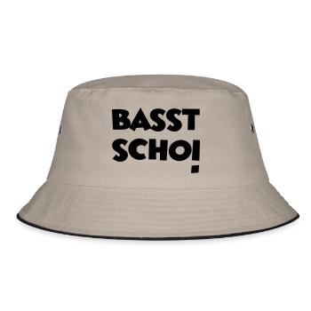 Basst Scho! - Bucket Hat - Khaki/Schwarz - Vorne