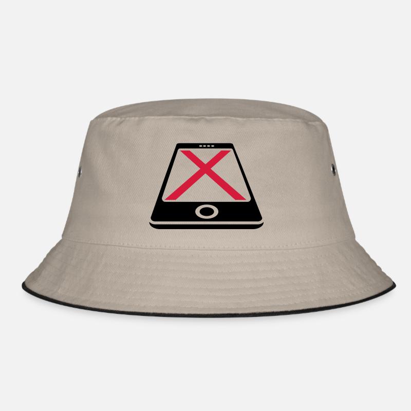 No Smartphone - Bucket Hat - Khaki/Schwarz