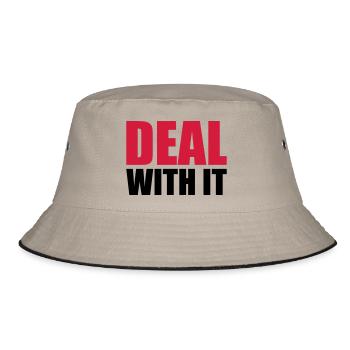 Spruch cool text deal with it relaxe b - Bob - kaki/noir - Devant