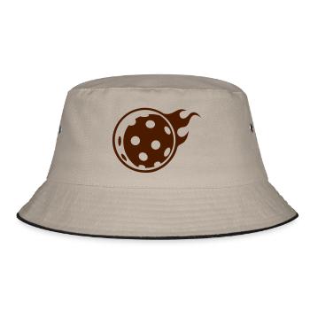 Unihockey mit flammen - Bucket Hat - Khaki/Schwarz - Vorne