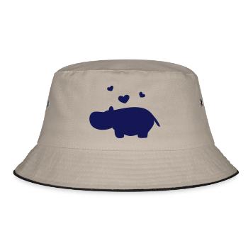 Hippopotame avec le coeur - Bob - kaki/noir - Devant