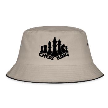 schachkoenig3 - Bucket Hat - Khaki/Schwarz - Vorne