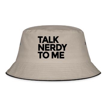 Talk Nerdy To Me - Bucket Hat - Khaki/Schwarz - Vorne