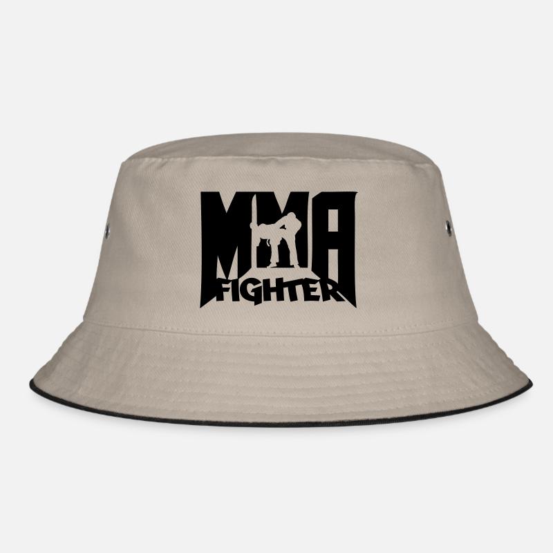 MMA Fighter Logo - Bucket Hat - Khaki/Schwarz
