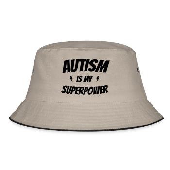 Autism Is My Superpower - Bucket Hat - khaki/black - Front