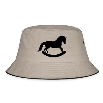 rocking horse - Bucket Hat - Khaki/Schwarz - Vorne