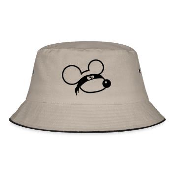 Mouse Evil Robber Ninja Raid Thief Cloth Eyes - Bucket Hat - khaki/black - Front