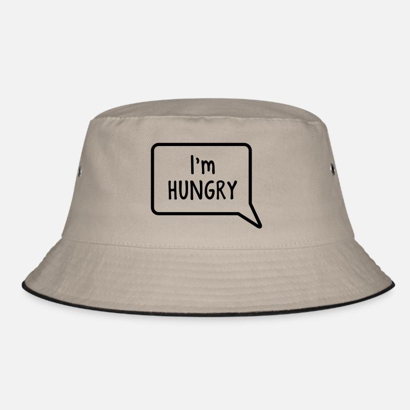 Ich bin hungrig Sprechblase Bauch Design Bucket Hat