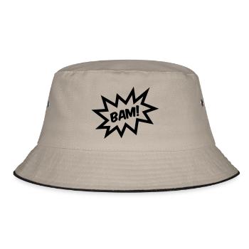 BAM! - Bucket Hat - Khaki/Schwarz - Vorne
