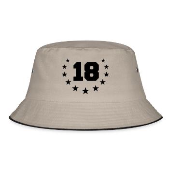 Number 18 Design - Bucket Hat - khaki/black - Front