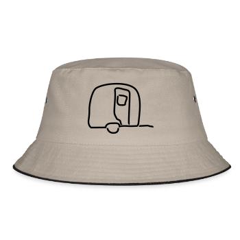 Wohnwagen Umriss 1 - Bucket Hat - Khaki/Schwarz - Vorne