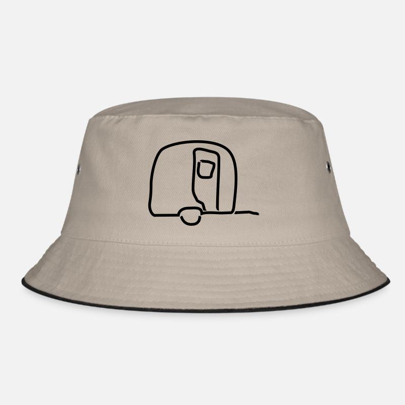 Wohnwagen Umriss 1 - Bucket Hat - Khaki/Schwarz