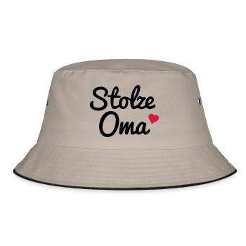 Stolze Oma - Bucket Hat - Khaki/Schwarz - Vorne