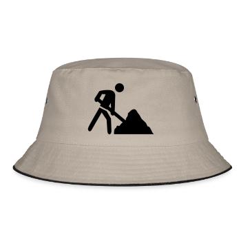 baustelle icon - Bucket Hat - Khaki/Schwarz - Vorne