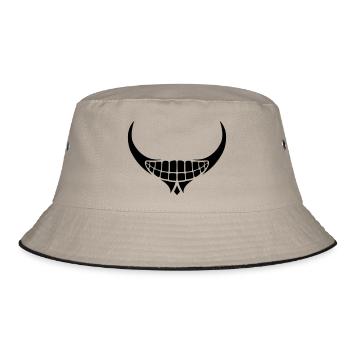Mund Dämonisches Grinsen - Bucket Hat - Khaki/Schwarz - Vorne