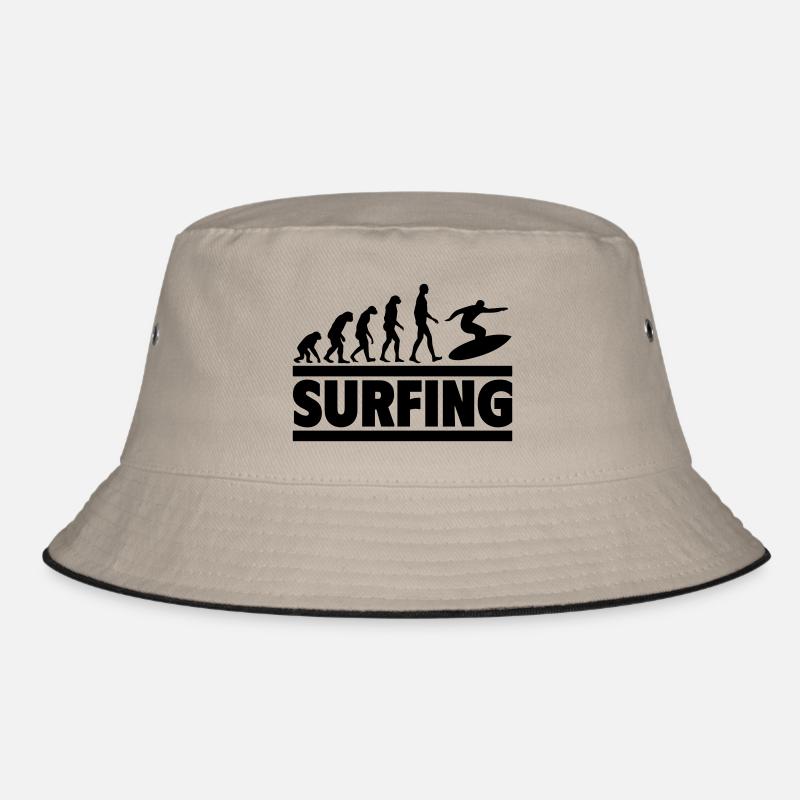 Evolution des Surfens Vom Menschen zum Surfer Bucket Hat