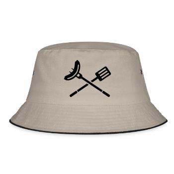BBQ barbecue - Bucket Hat - khaki/black - Front