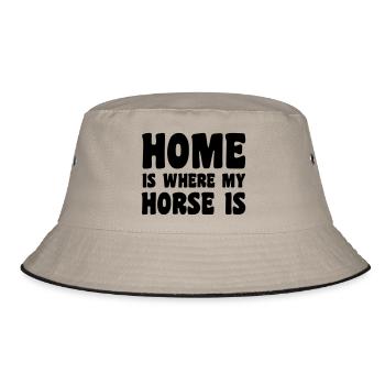 Horse - Bucket Hat - Khaki/Schwarz - Vorne