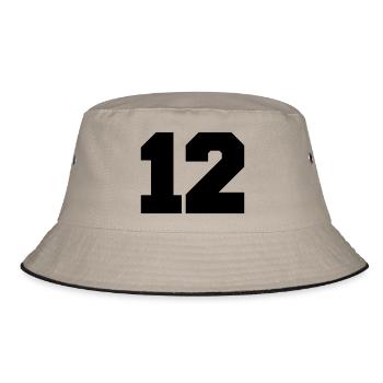 12 - Bucket Hat - Khaki/Schwarz - Vorne