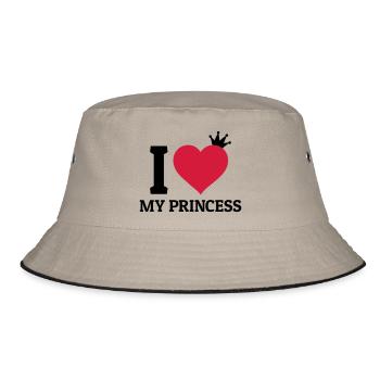 I love my Princess - Bucket Hat - Khaki/Schwarz - Vorne