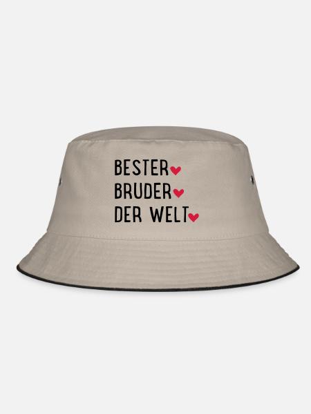 Bester Bruder der Welt - Bucket Hat - Khaki/Schwarz - Vorne