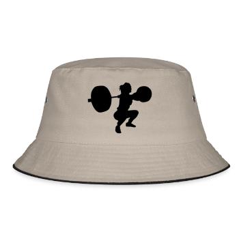 lift girl squat - Bucket Hat - Khaki/Schwarz - Vorne