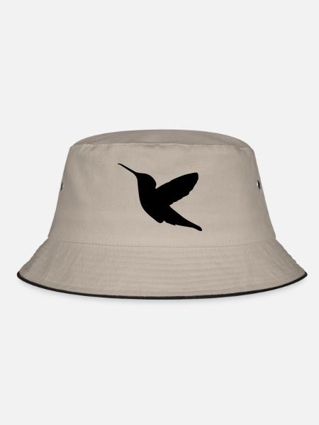kolibri bird - Bucket Hat - Khaki/Schwarz - Vorne