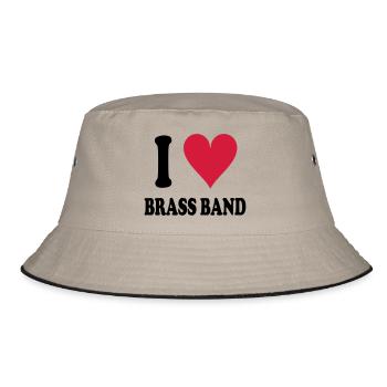 I love Brass Band - Bucket Hat - Khaki/Schwarz - Vorne