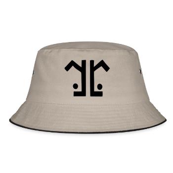 logo gerade klein - Bucket Hat - Khaki/Schwarz - Vorne