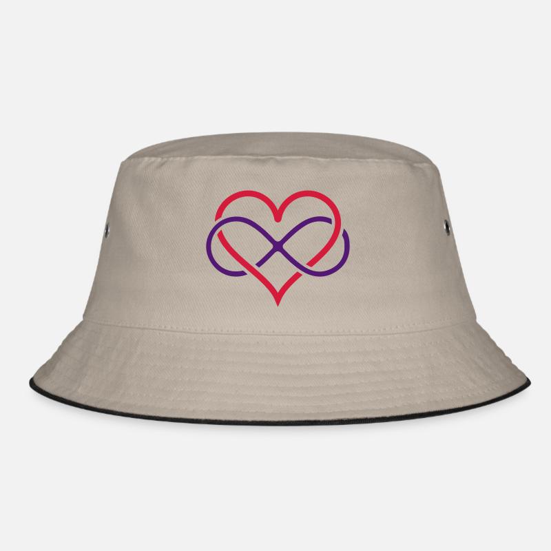 Heart infinity motif / designer Bucket Hat
