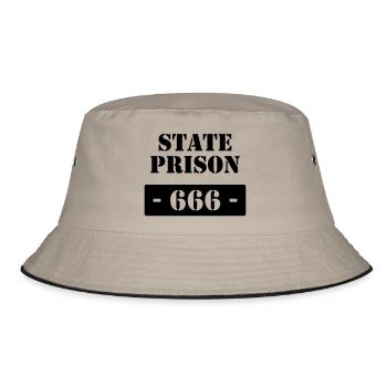 State Prison - 666 - Bucket Hat - Khaki/Schwarz - Vorne