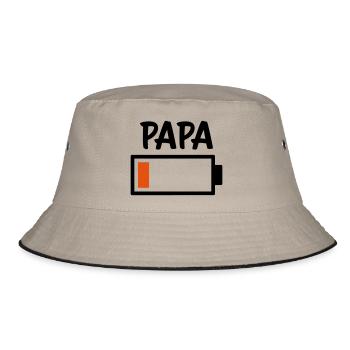 Papa - Akku leer - Bucket Hat - Khaki/Schwarz - Vorne