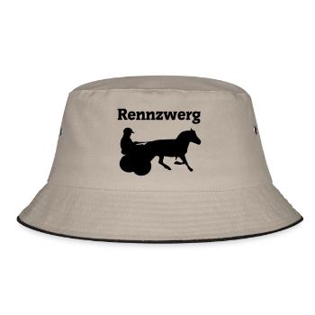 Rennzwerg, Shetty mit Gig, Minitraber - Bucket Hat - Khaki/Schwarz - Vorne